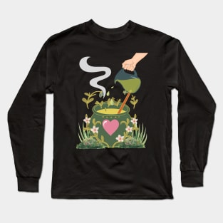 I put a love spell on you witchcraft green aesthetic love potion magic Long Sleeve T-Shirt